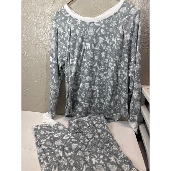 Cuddl Duds Women’s Two Piece Jogger Pants Pajama Lounge Set Christmas Size XL - Picture 2 of 4